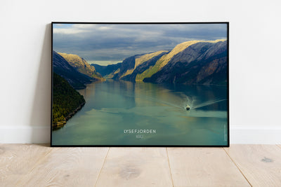Lysefjorden - dronefoto plakat fra DroneRune