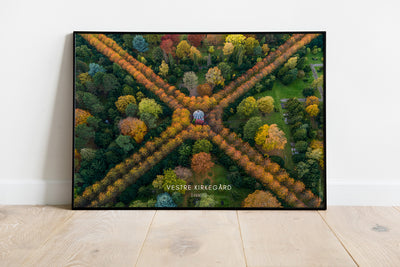 Vestre Kirkegård IIIII - dronefoto plakat fra DroneRune