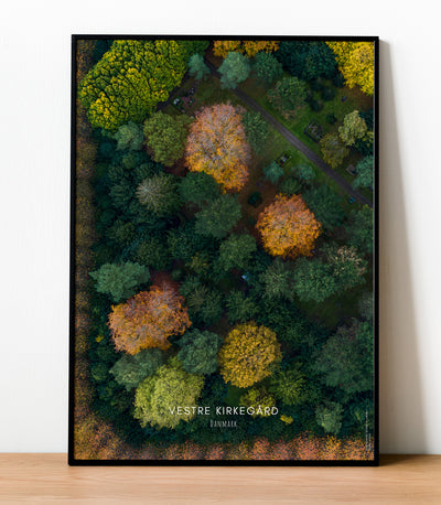 Vestre Kirkegård III - dronefoto plakat fra DroneRune